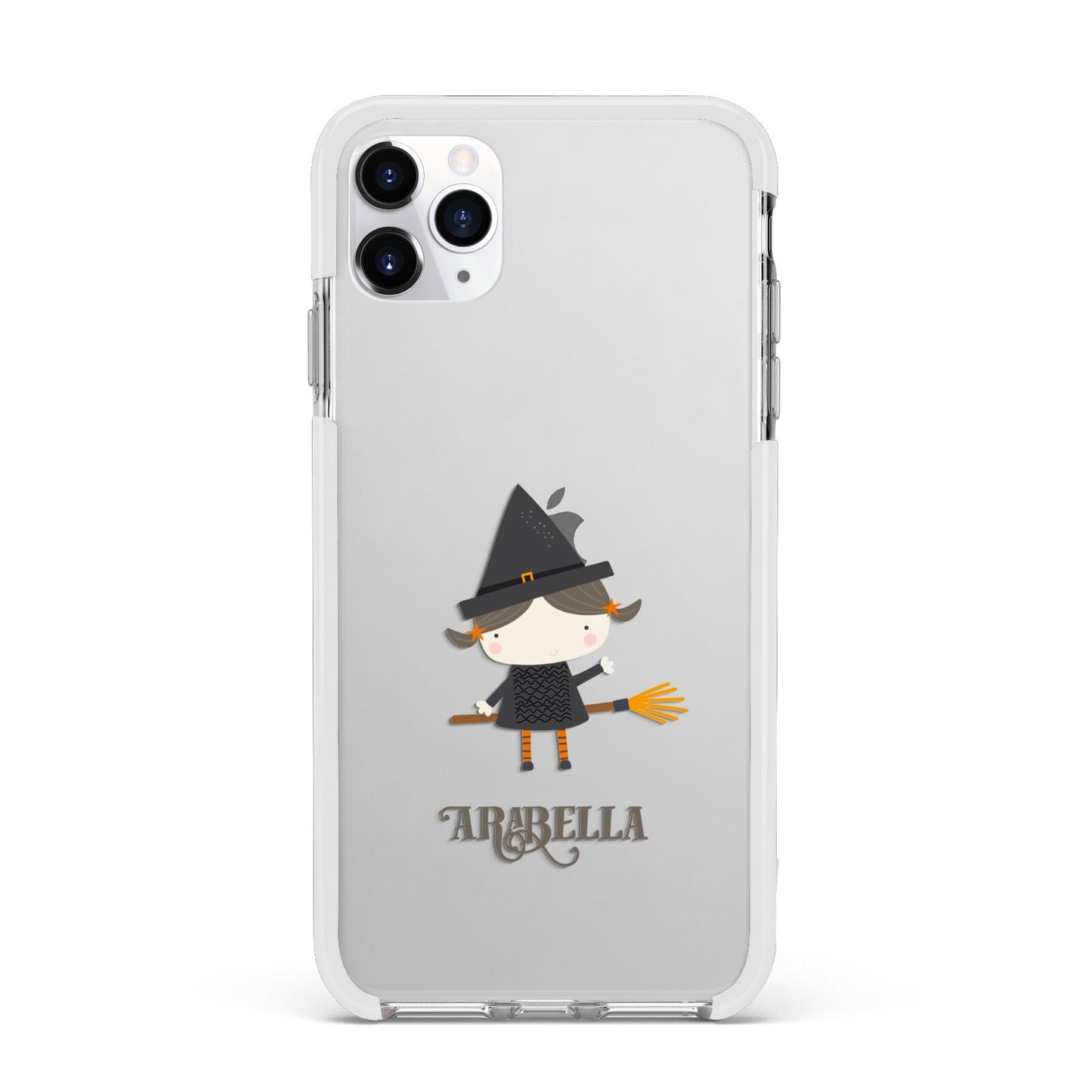 Girl Witch Personalised Apple iPhone 11 Pro Max in Silver with White Impact Case