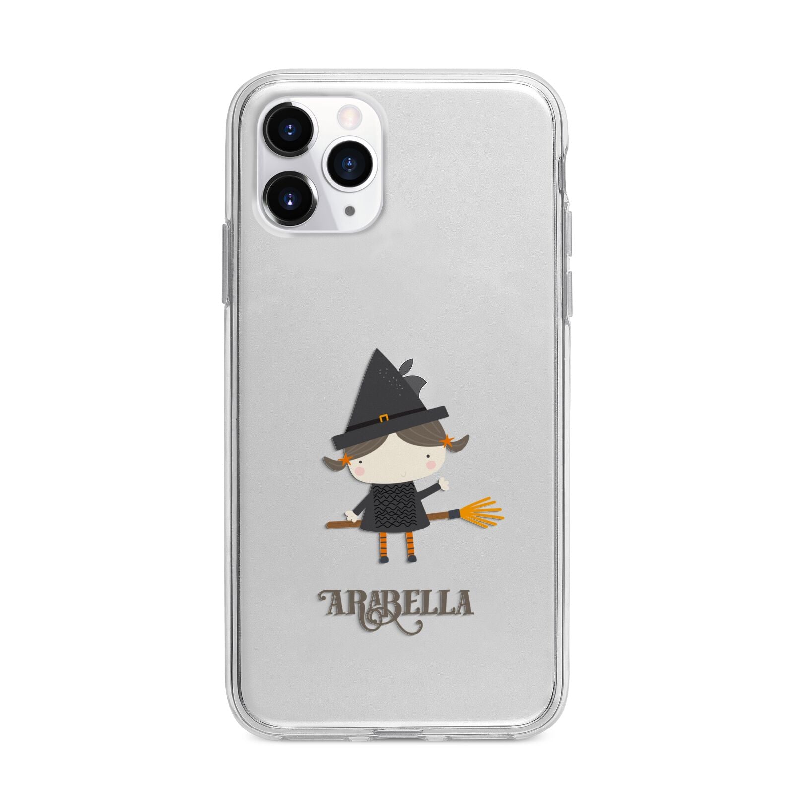 Girl Witch Personalised Apple iPhone 11 Pro in Silver with Bumper Case