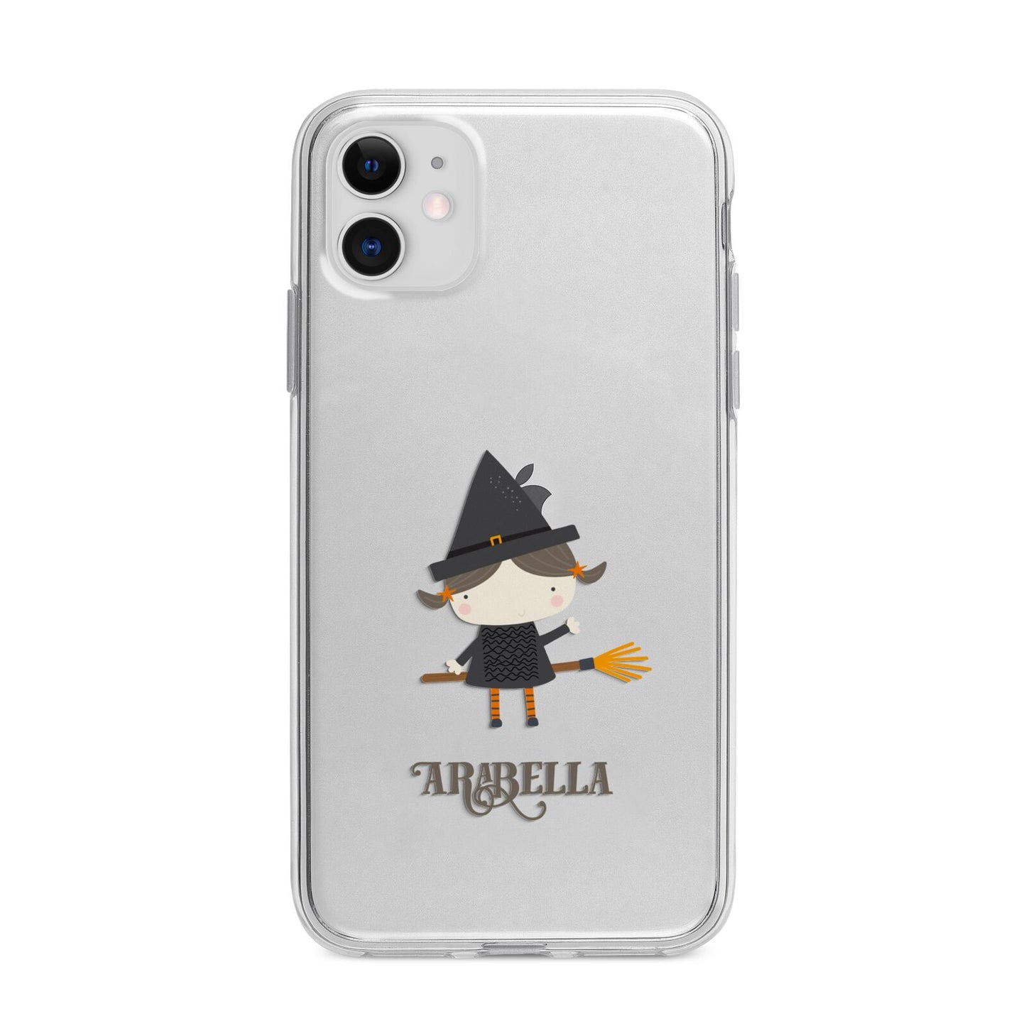 Girl Witch Personalised Apple iPhone 11 in White with Bumper Case