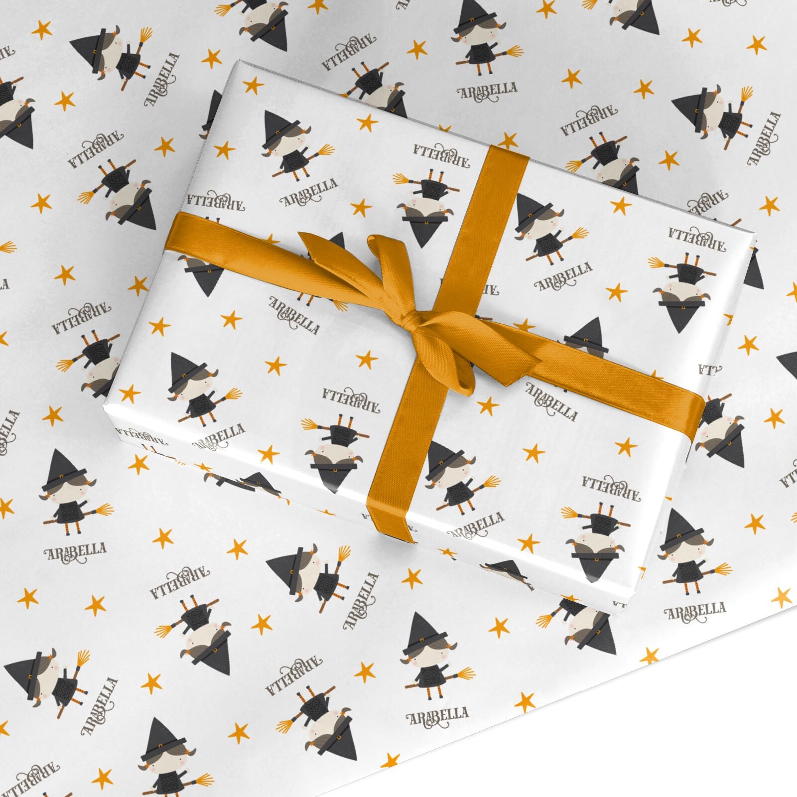 Girl Witch Personalised Custom Wrapping Paper