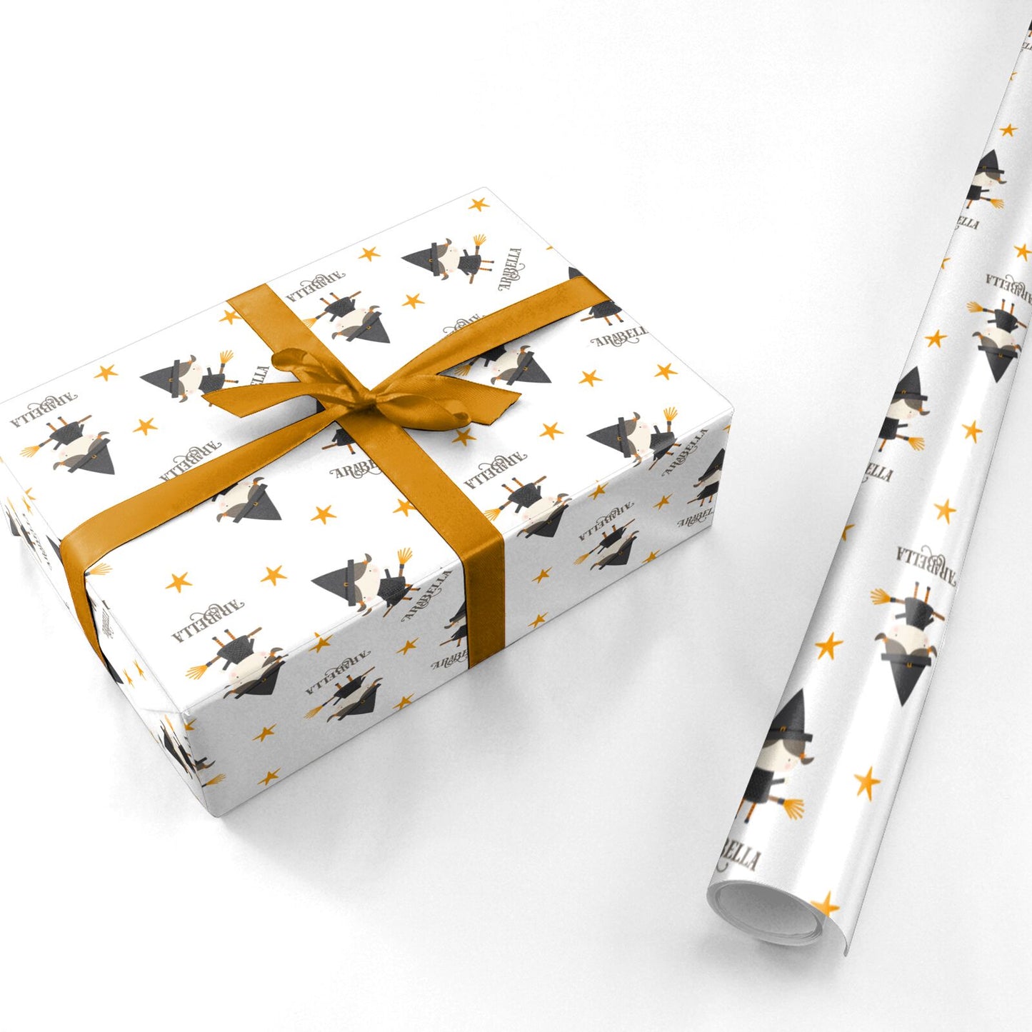 Girl Witch Personalised Personalised Wrapping Paper
