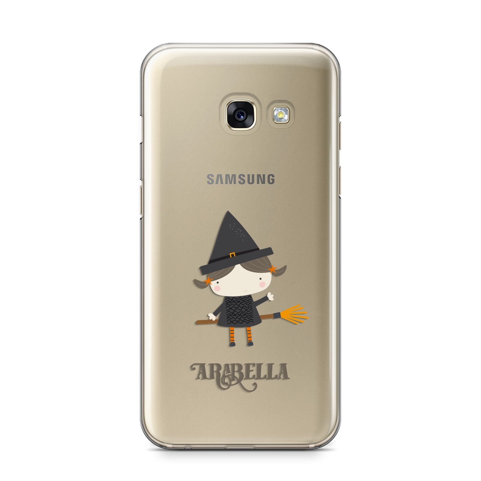 Girl Witch Personalised Samsung Galaxy A3 2017 Case on gold phone