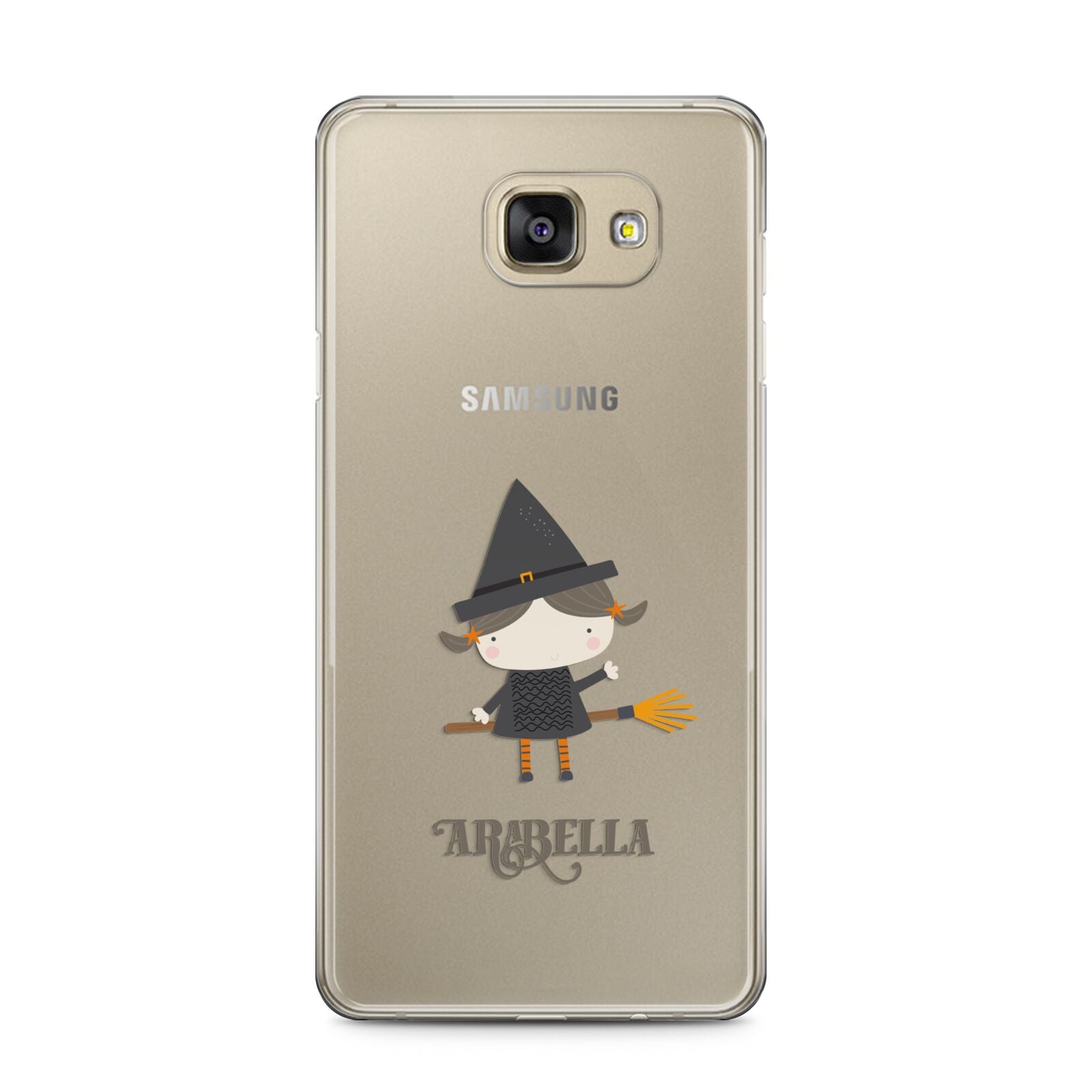 Girl Witch Personalised Samsung Galaxy A5 2016 Case on gold phone