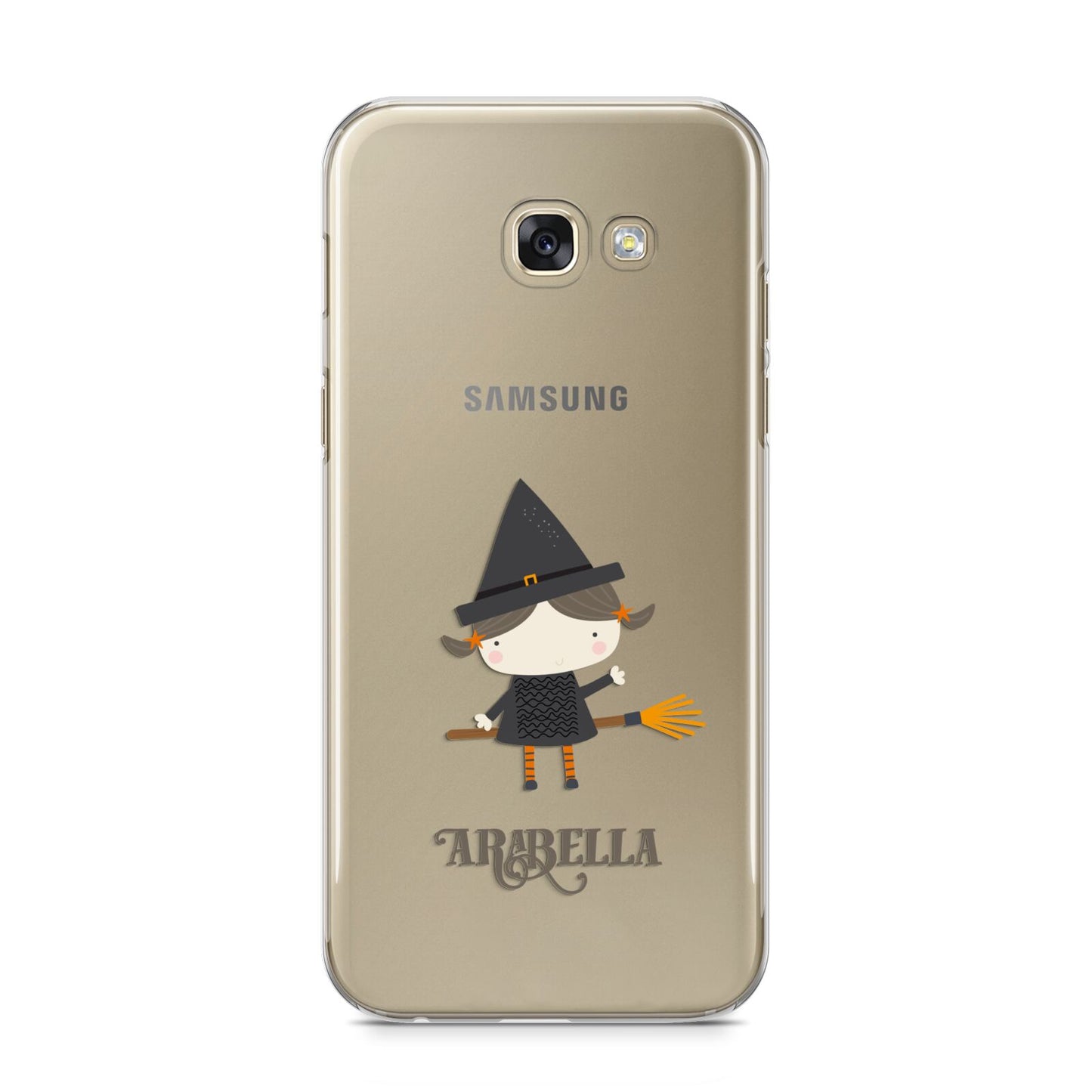 Girl Witch Personalised Samsung Galaxy A5 2017 Case on gold phone