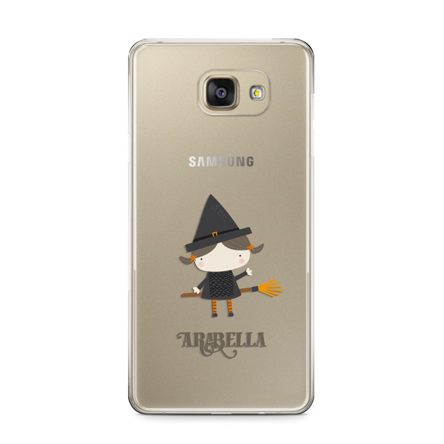 Girl Witch Personalised Samsung Galaxy A9 2016 Case on gold phone