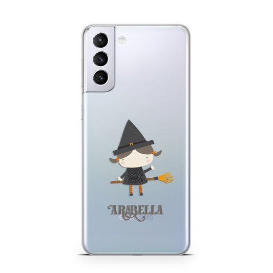 Girl Witch Personalised Samsung S21 Plus Phone Case