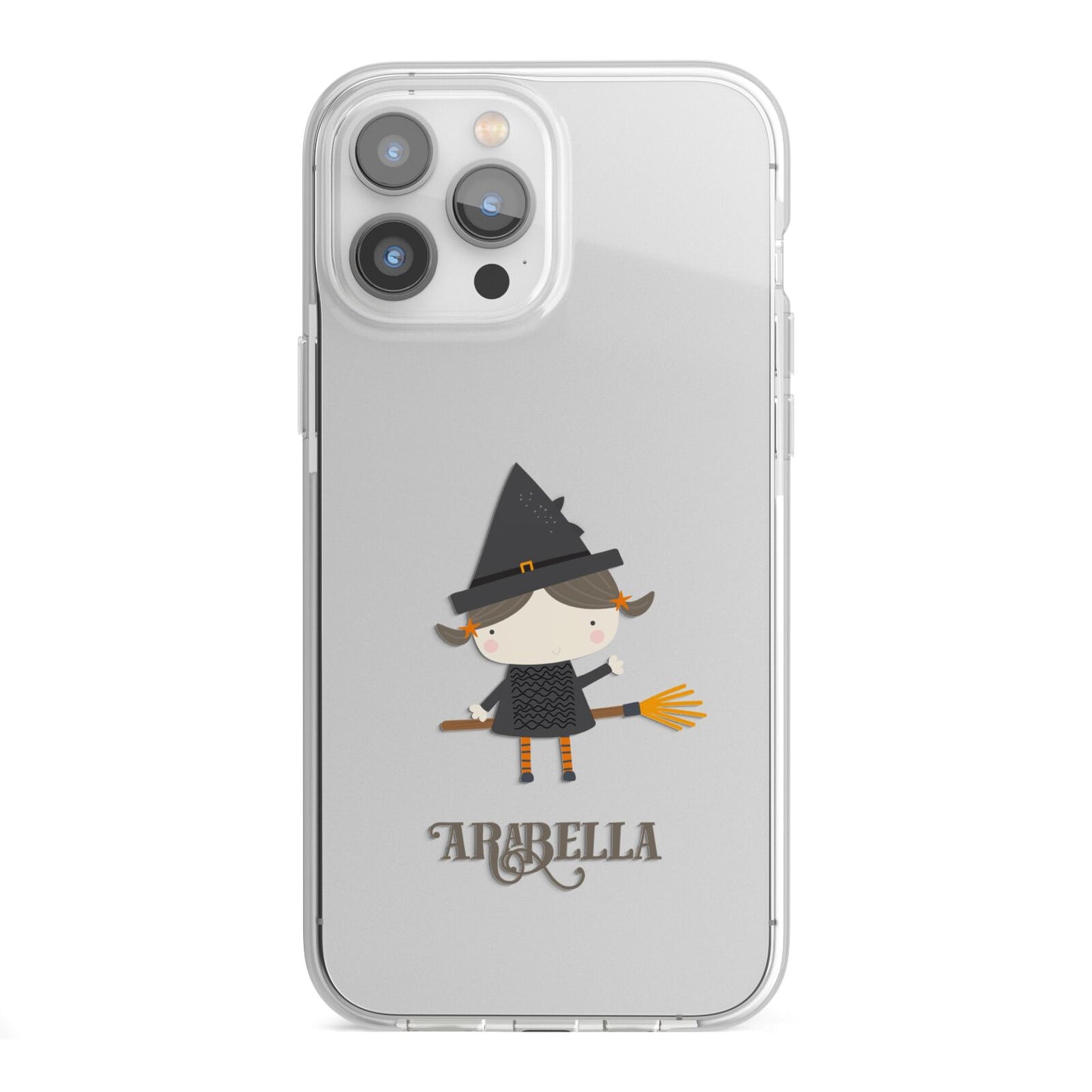Girl Witch Personalised iPhone 13 Pro Max TPU Impact Case with White Edges