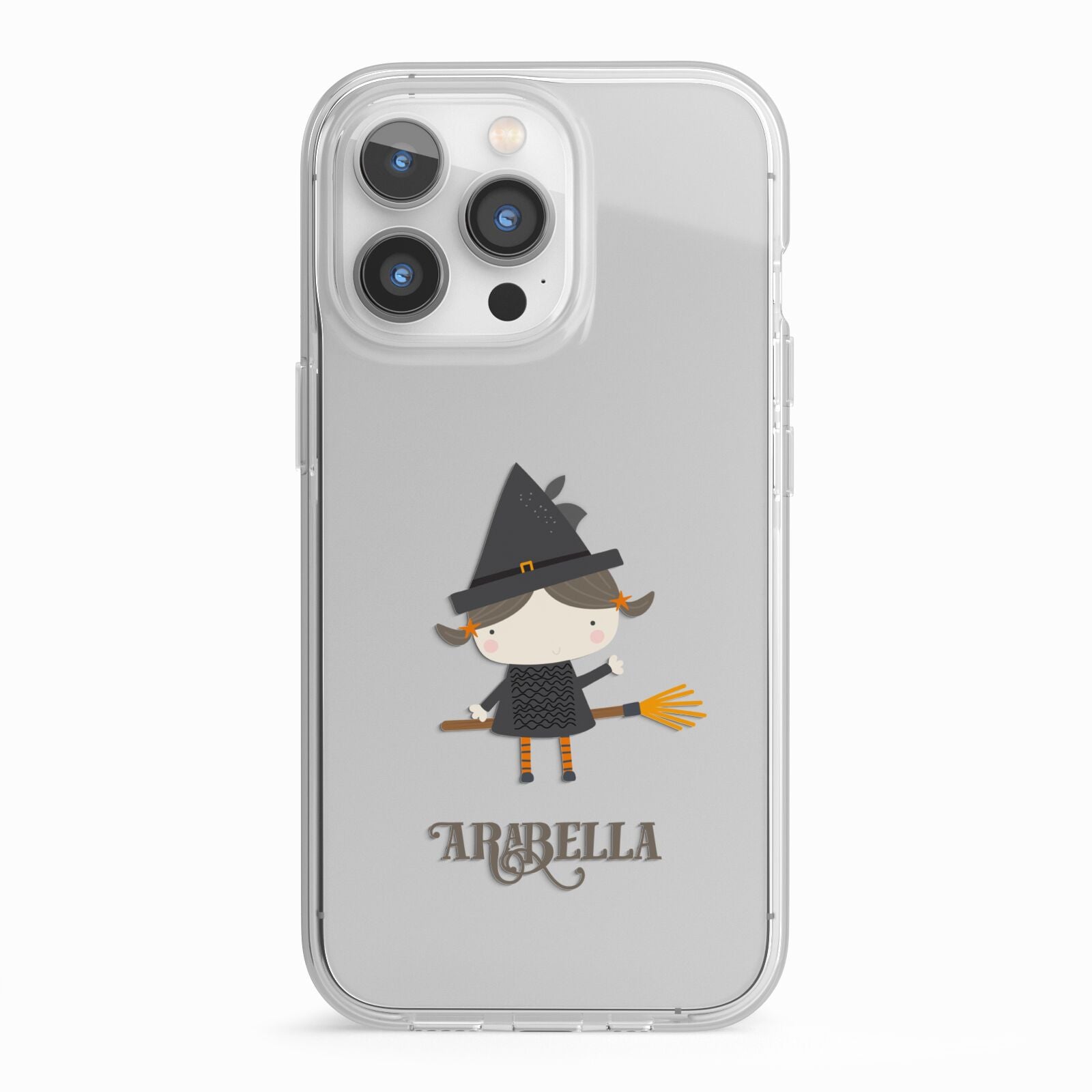 Girl Witch Personalised iPhone 13 Pro TPU Impact Case with White Edges