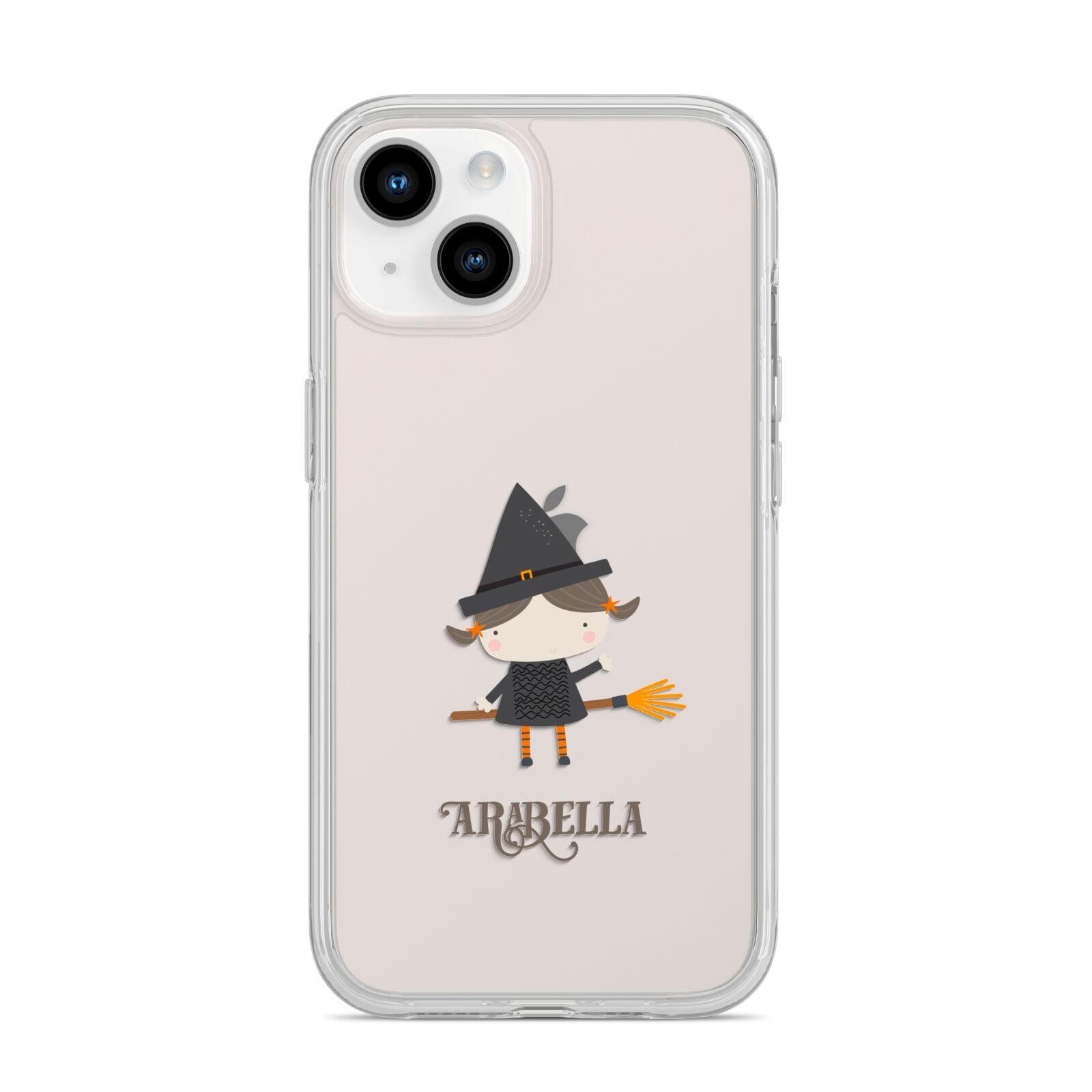 Girl Witch Personalised iPhone 14 Clear Tough Case Starlight