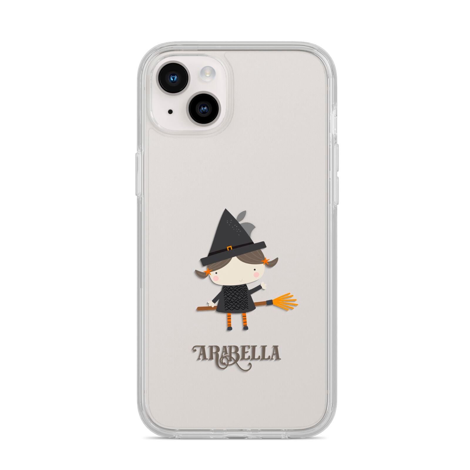 Girl Witch Personalised iPhone 14 Plus Clear Tough Case Starlight