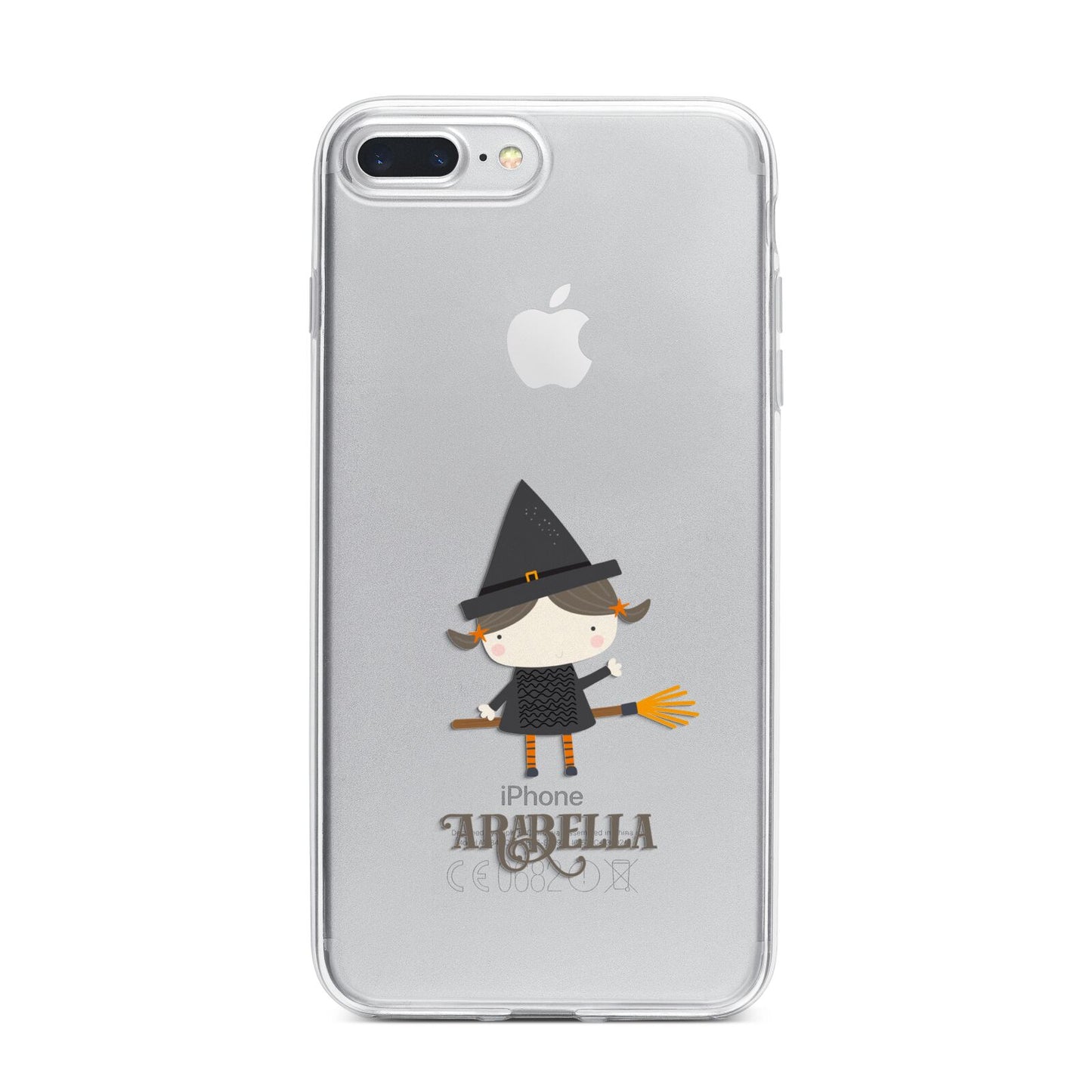 Girl Witch Personalised iPhone 7 Plus Bumper Case on Silver iPhone