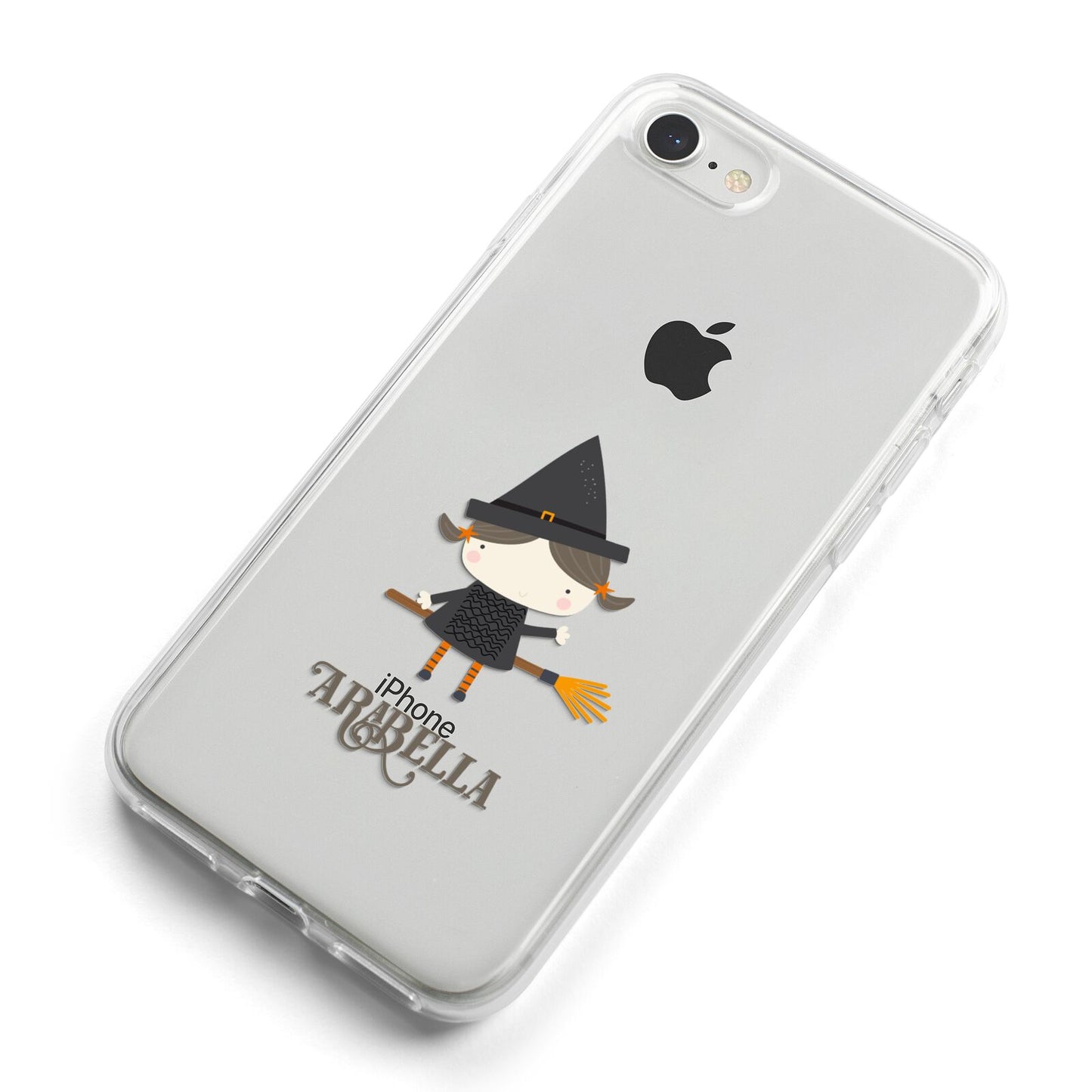 Girl Witch Personalised iPhone 8 Bumper Case on Silver iPhone Alternative Image