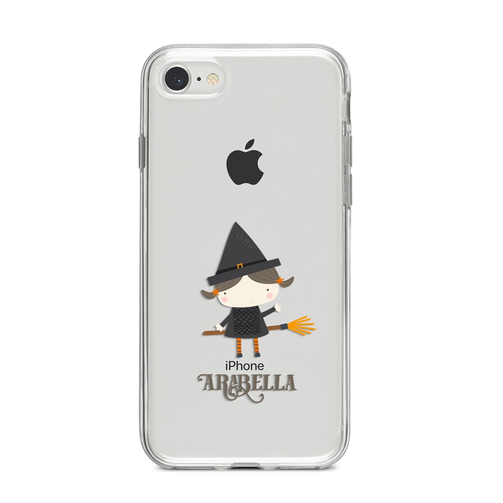 Girl Witch Personalised iPhone 8 Bumper Case on Silver iPhone