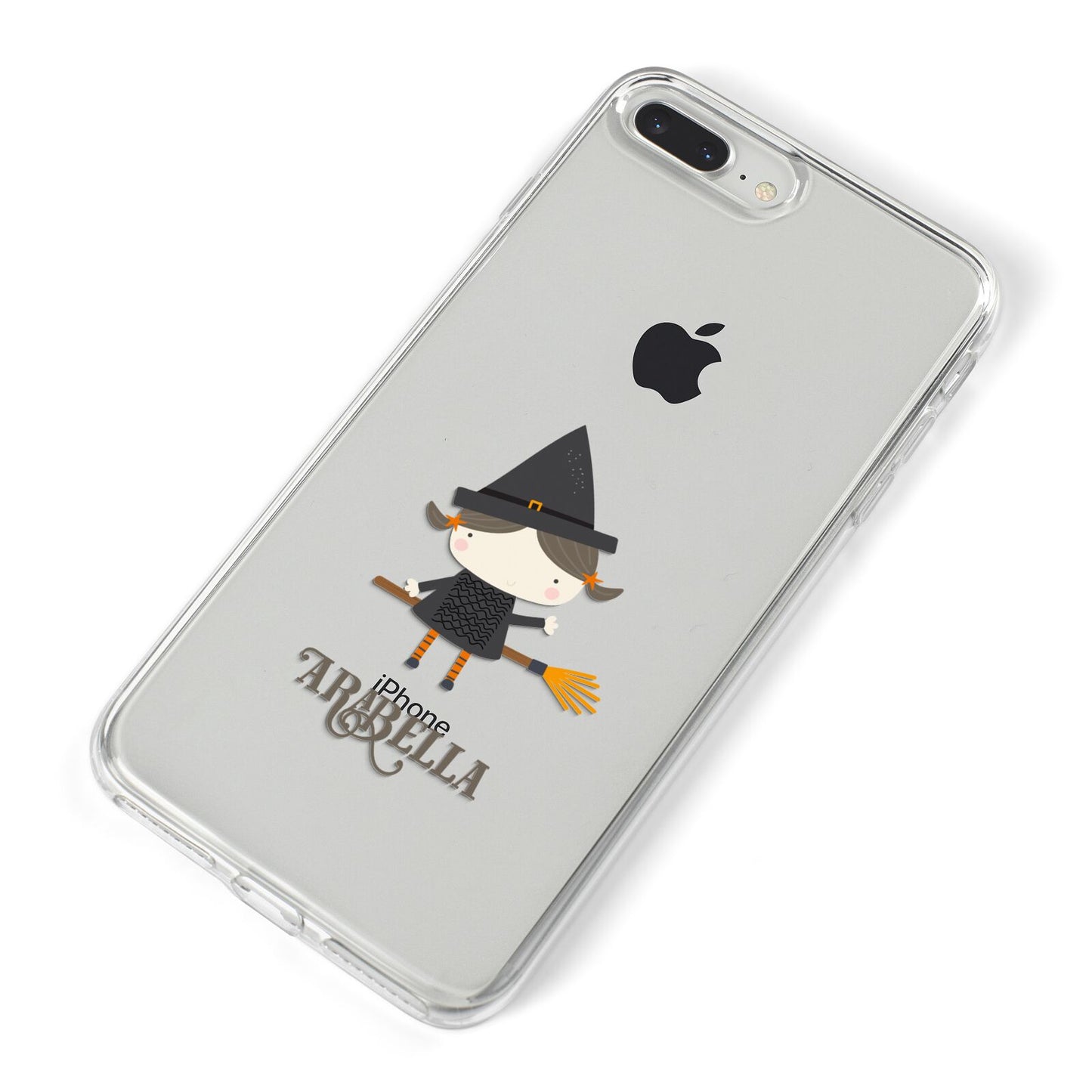 Girl Witch Personalised iPhone 8 Plus Bumper Case on Silver iPhone Alternative Image