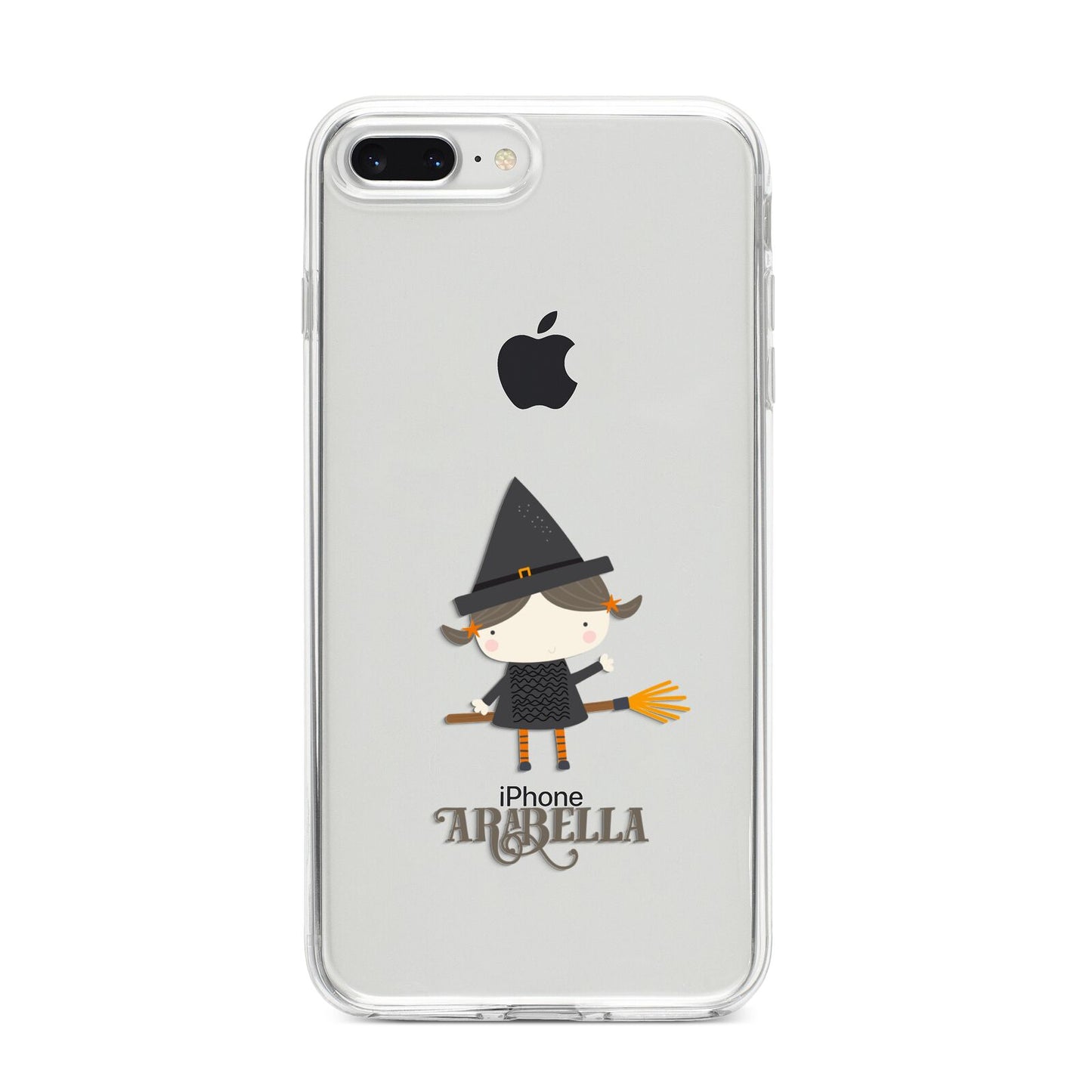 Girl Witch Personalised iPhone 8 Plus Bumper Case on Silver iPhone