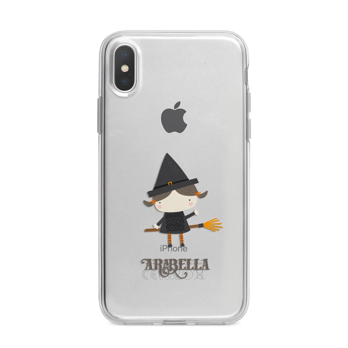 Girl Witch Personalised iPhone X Bumper Case on Silver iPhone Alternative Image 1