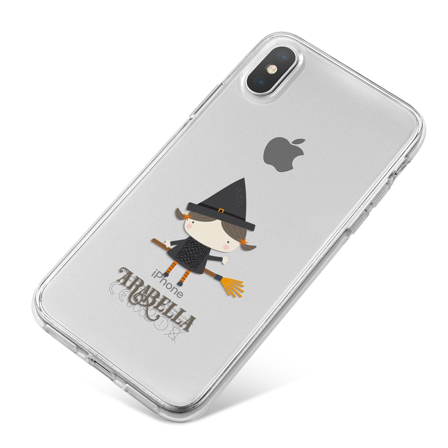 Girl Witch Personalised iPhone X Bumper Case on Silver iPhone