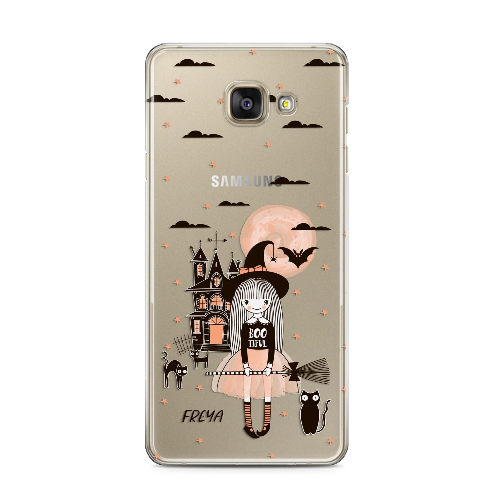Girl Witch Samsung Galaxy A3 2016 Case on gold phone