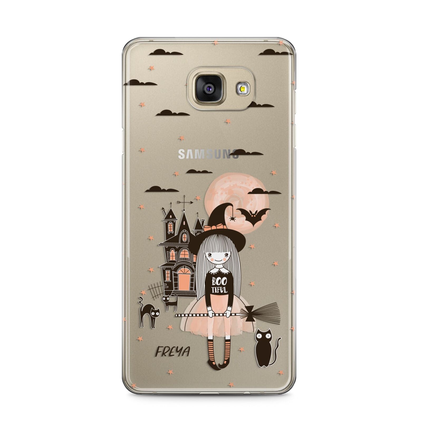Girl Witch Samsung Galaxy A5 2016 Case on gold phone
