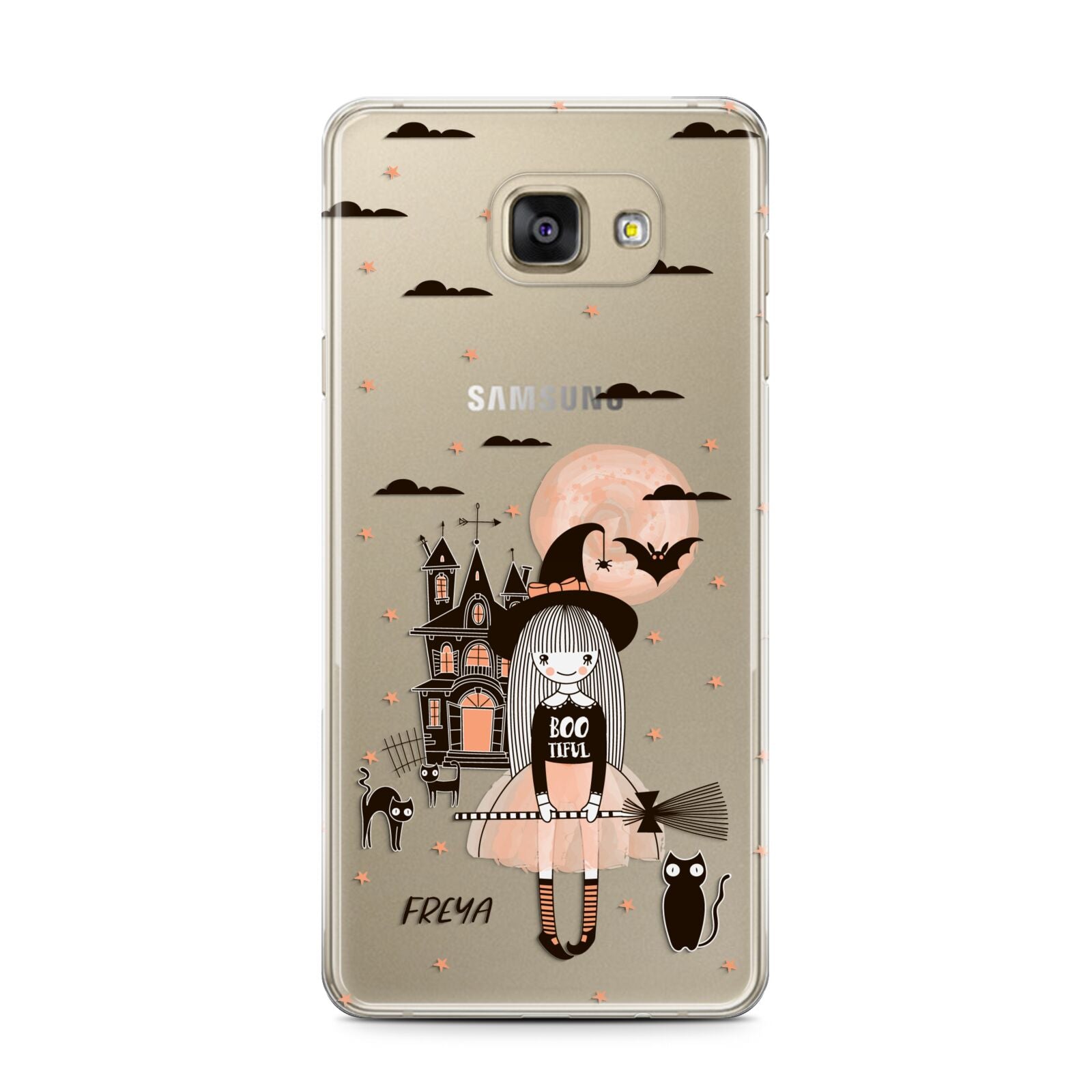 Girl Witch Samsung Galaxy A7 2016 Case on gold phone