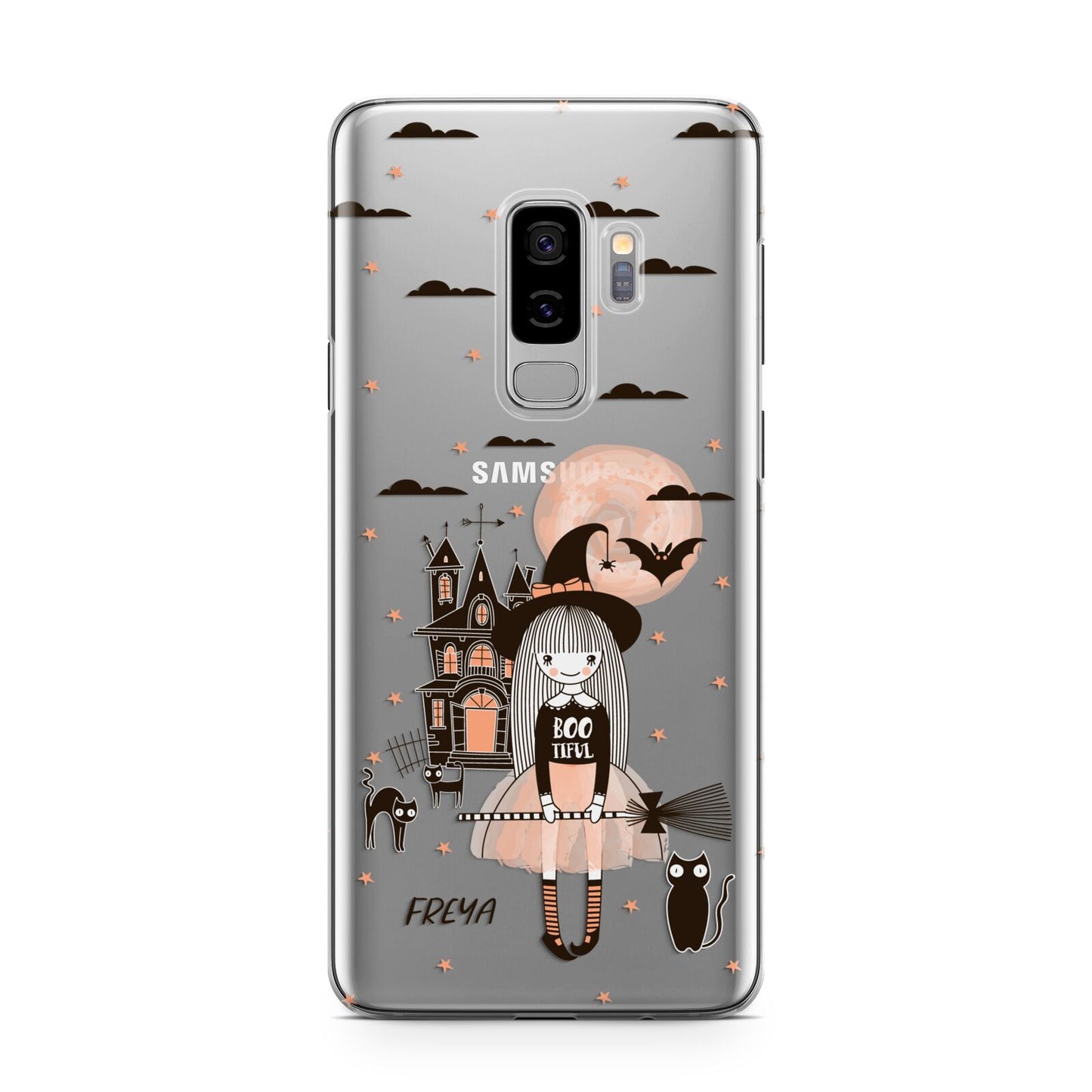 Girl Witch Samsung Galaxy S9 Plus Case on Silver phone