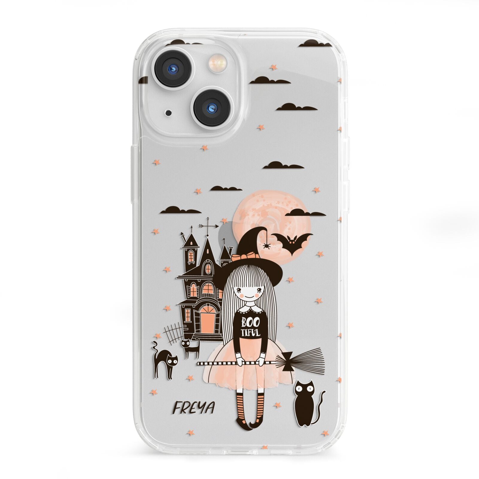 Girl Witch iPhone 13 Mini Clear Bumper Case