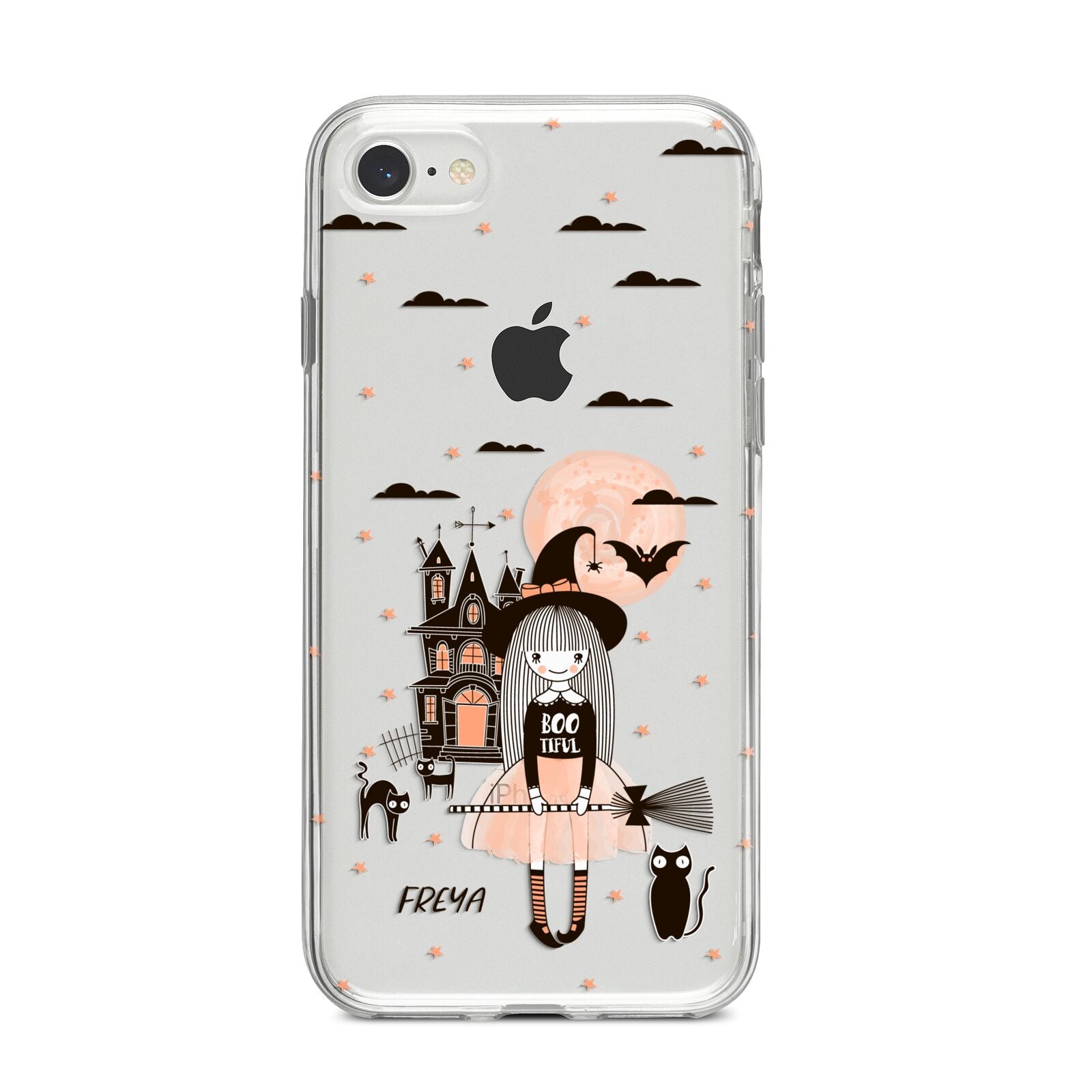 Girl Witch iPhone 8 Bumper Case on Silver iPhone