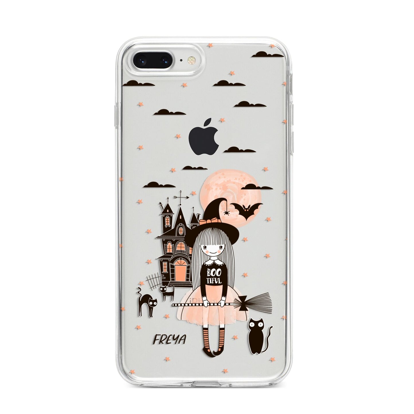 Girl Witch iPhone 8 Plus Bumper Case on Silver iPhone