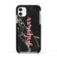 Girlpower Black White Marble Effect Apple iPhone 11 in White with Black Impact Case