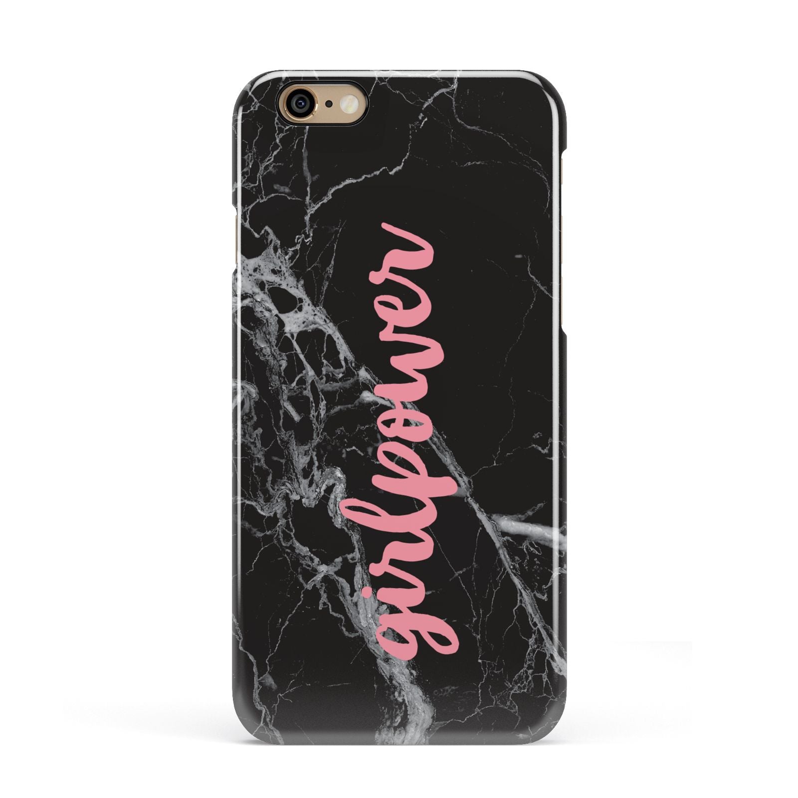 Girlpower Black White Marble Effect Apple iPhone 6 3D Snap Case