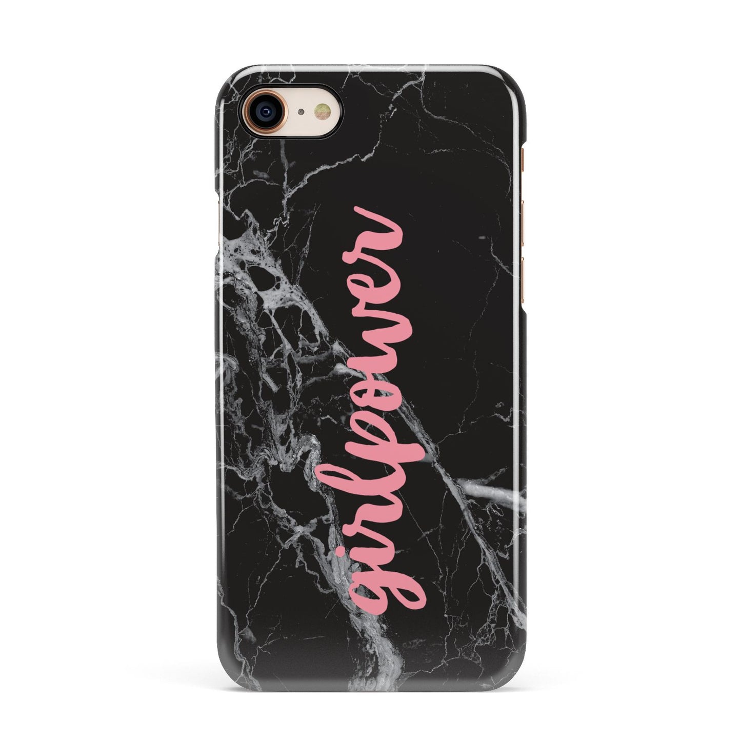 Girlpower Black White Marble Effect Apple iPhone 7 8 3D Snap Case