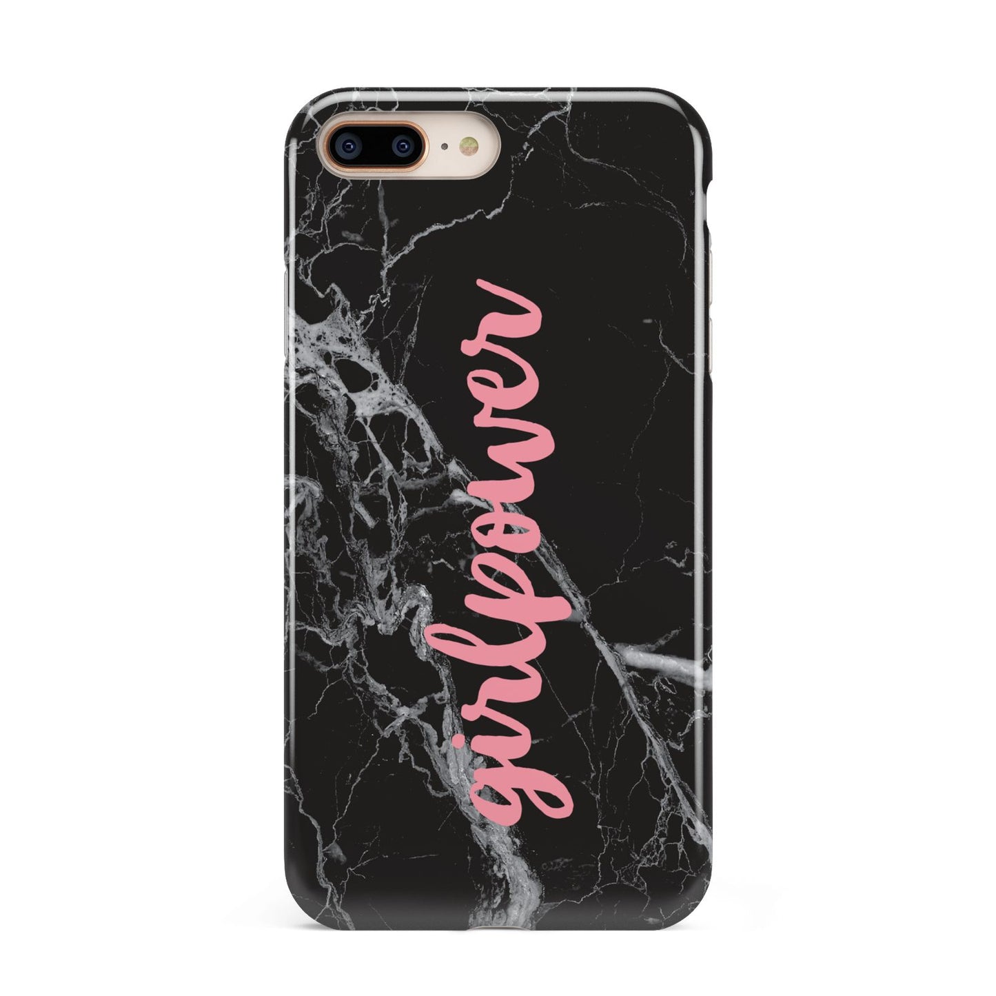 Girlpower Black White Marble Effect Apple iPhone 7 8 Plus 3D Tough Case