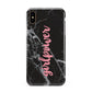 Girlpower Black White Marble Effect Apple iPhone Xs Max 3D Tough Case