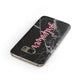 Girlpower Black White Marble Effect Samsung Galaxy Case Front Close Up
