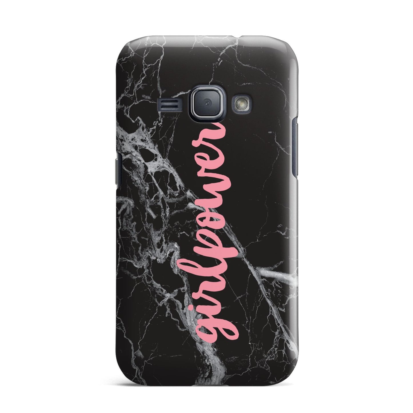 Girlpower Black White Marble Effect Samsung Galaxy J1 2016 Case