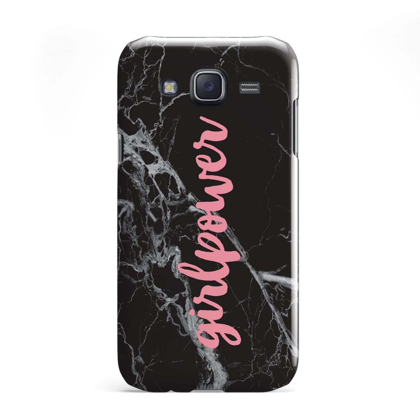 Girlpower Black White Marble Effect Samsung Galaxy J5 Case