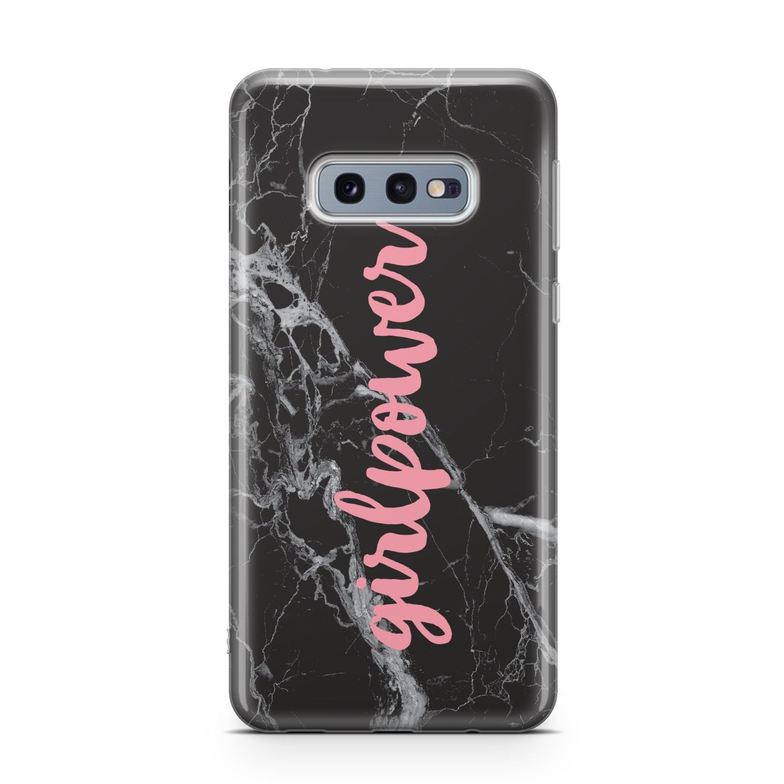 Girlpower Black White Marble Effect Samsung Galaxy S10E Case