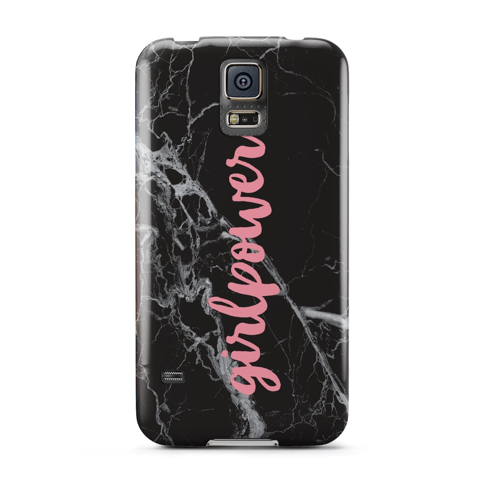 Girlpower Black White Marble Effect Samsung Galaxy S5 Case