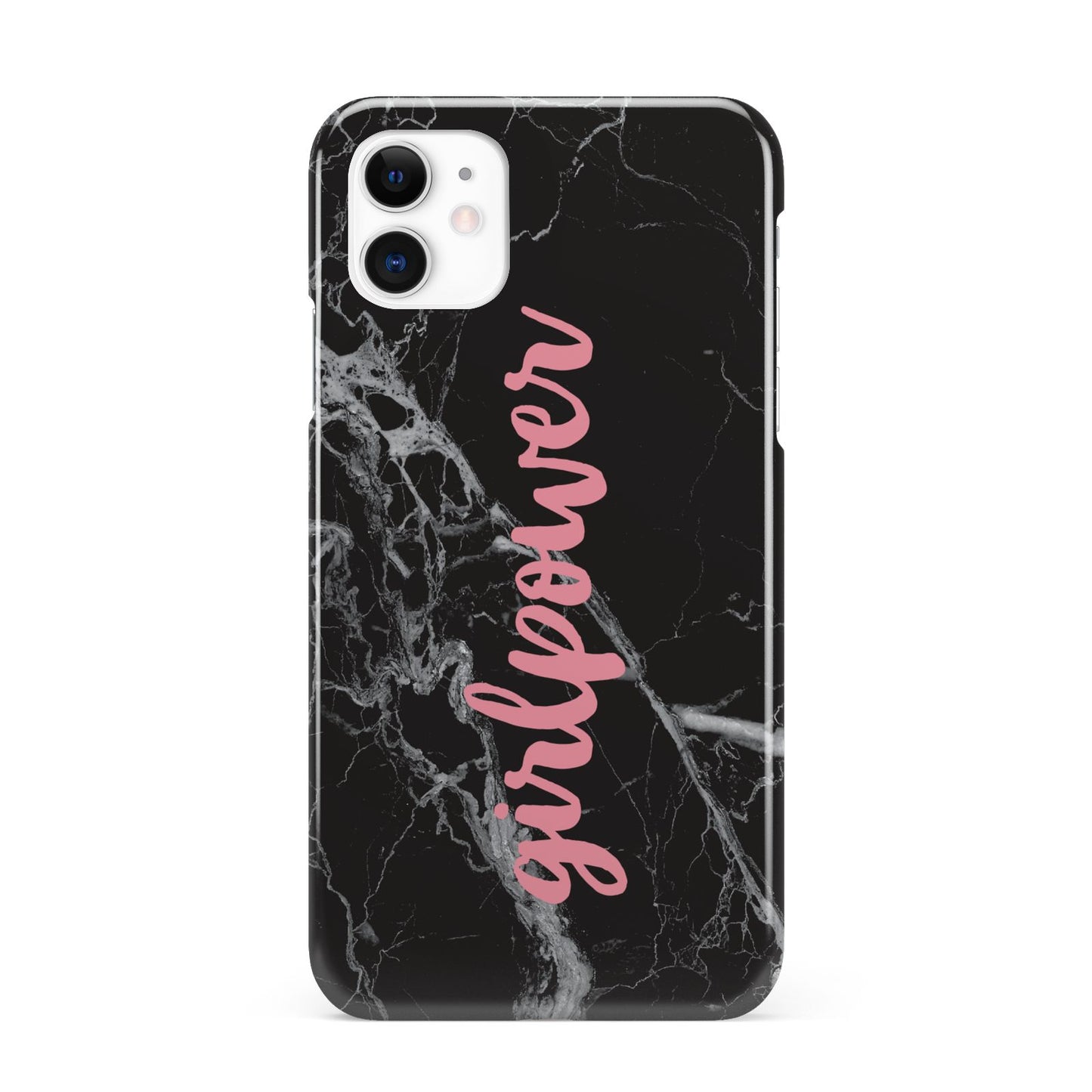 Girlpower Black White Marble Effect iPhone 11 3D Snap Case