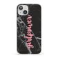 Girlpower Black White Marble Effect iPhone 13 Clear Bumper Case