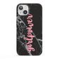 Girlpower Black White Marble Effect iPhone 13 Full Wrap 3D Snap Case