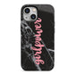 Girlpower Black White Marble Effect iPhone 13 Mini Full Wrap 3D Tough Case