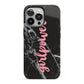 Girlpower Black White Marble Effect iPhone 13 Pro Full Wrap 3D Tough Case