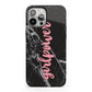 Girlpower Black White Marble Effect iPhone 13 Pro Max Full Wrap 3D Tough Case