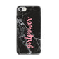 Girlpower Black White Marble Effect iPhone 8 Bumper Case on Silver iPhone