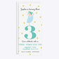Girls Personalised Birthday Ballerina 4x9 Rectangle Invitation Glitter Front and Back Image