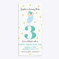 Girls Personalised Birthday Ballerina 4x9 Rectangle Invitation Glitter