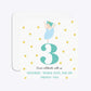 Girls Personalised Birthday Ballerina Rounded 5 25x5 25 Invitation Glitter Front and Back Image