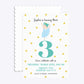 Girls Personalised Birthday Ballerina Scalloped Invitation Matte Paper Front and Back Image