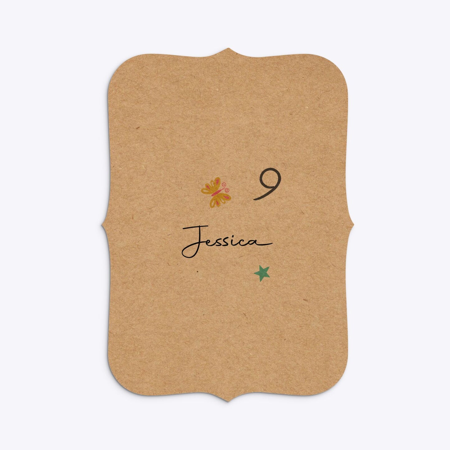 Girls Personalised Birthday Bracket Invitation Kraft Back Image